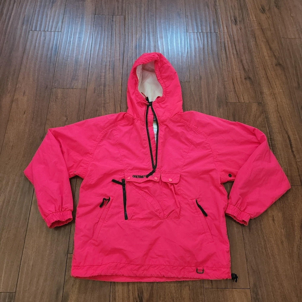 OBERMEYER MEN'S ZIPPER PULLOVER JACKET SKIWEAR ZIPPER POCKETS SNAP POCKETS
